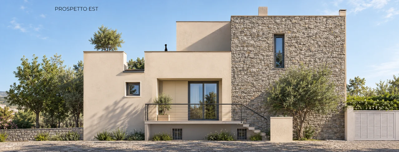 Volumi nel paesaggio — Rendering · vista 2